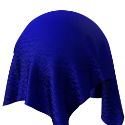 High-quality PBR crushed velvet material in royal blue with natural light reflection for 3D Blender textile simulations.