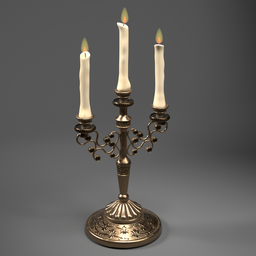Antique Candle Triple Stands