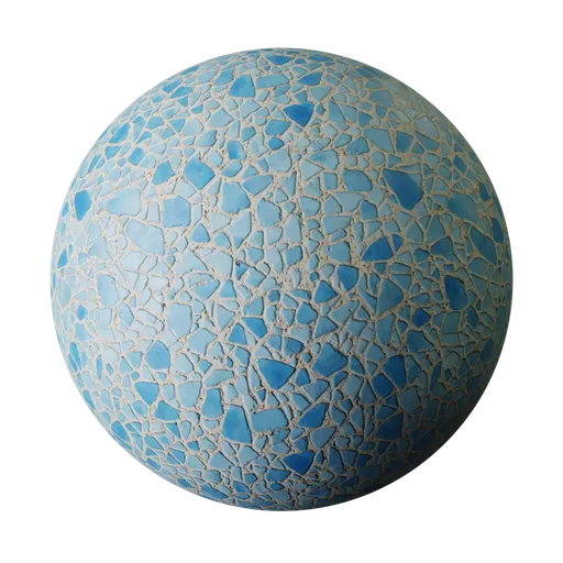 Blue Mosaic Tile Surface