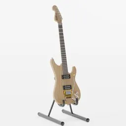"High-quality Washburn N4 electric guitar 3D model for Blender 3D. Customizable and perfect for your 3D projects. Get accurate product views and detailed renderings inspired by Robert Goodnough's Transmetal II design."
