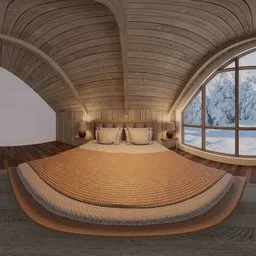 Cozy Winter Cabin Bedroom