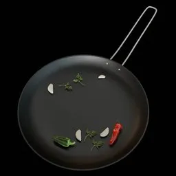 Frying Pan with Homemade Dinner