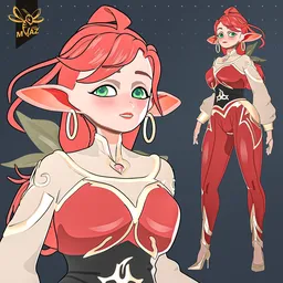 Emberlin Anime Elf Girl Character