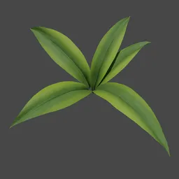 High-quality 3D rendered grass leaf cluster, ideal for Blender environment modeling.