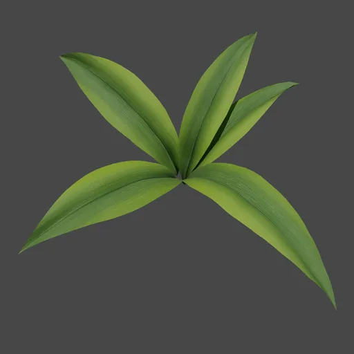 High-quality 3D rendered grass leaf cluster, ideal for Blender environment modeling.