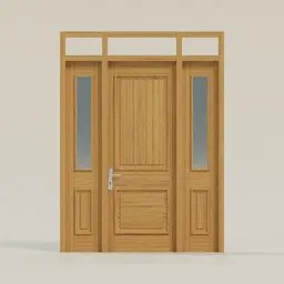 Classic Wood Door with Sidelights