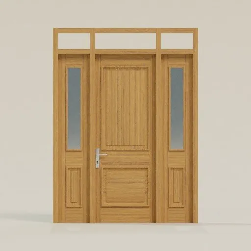 Classic Wood Door with Sidelights