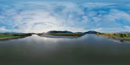 Aerial Sunset at River