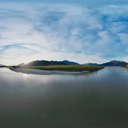 Aerial Sunset at River