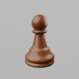 Glossy Staunton Pawn - Dark Wood
