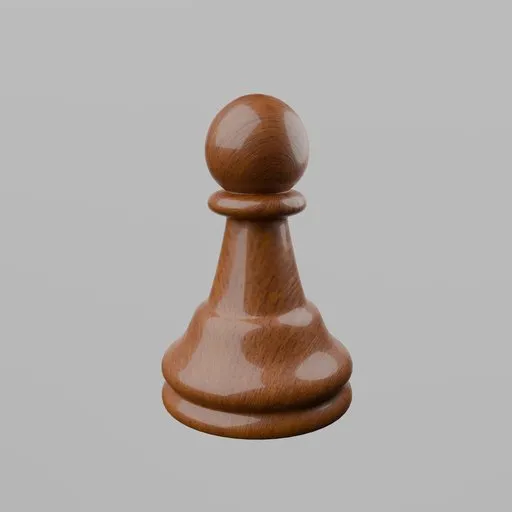 Glossy Staunton Pawn - Dark Wood