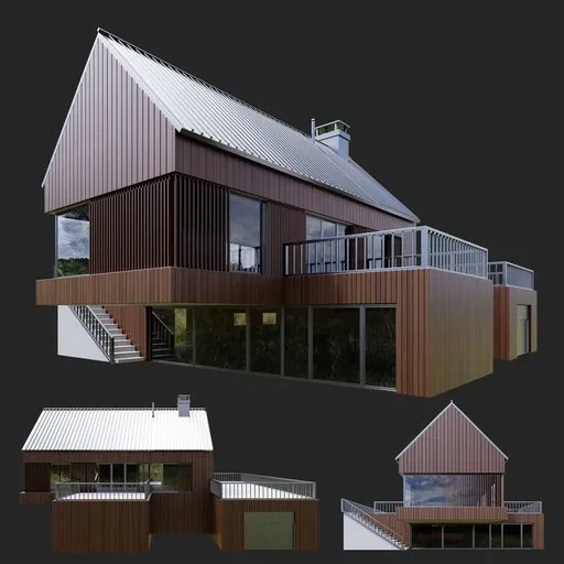 Modern Wood House Elevated Gable Residence