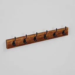 Coat Rack 6 Oak Dark