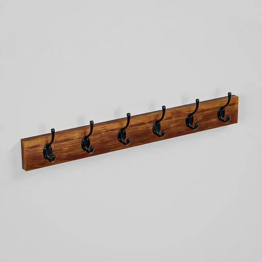 Coat Rack 6 Oak Dark