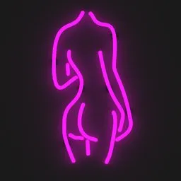 Pink Curvy Lady Back Neon Sign