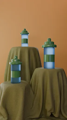 3D rendered cloth-draped scene with product display on draped fabric, ideal for natural product visualization.