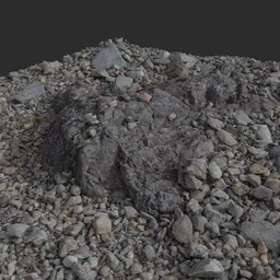Detailed 3D scanned rocky beach terrain for Blender, high-resolution textures for realistic environment modeling.