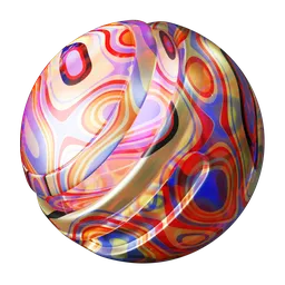 Vibrant Abstract Lava Glass PBR material for 3D rendering in Blender, seamless and procedural texture for creative projects.