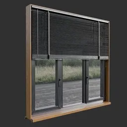 Modern Window with Black Venetians