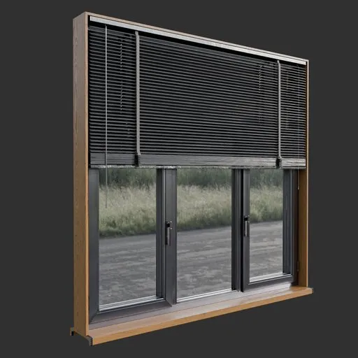 Modern Window with Black Venetians