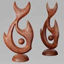 "Realistic wooden-magnetic fish souvenir, a Blender 3D architecture model featuring bold simple shapes and long flowing fins. Perfect for 3D fluid simulations and Maori ornaments. Available on BlenderKit."