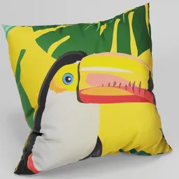 portrait toucan landscape cushion