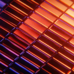 Synthwave Metallic Glass Tiles Grid