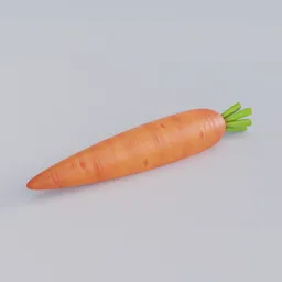 Detailed 3D model of a carrot with realistic textures ideal for Blender nature scenes.