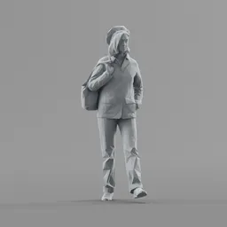 Lowpoly Female Walking