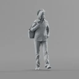 Lowpoly Female Walking