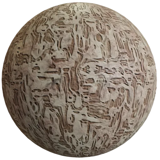 Seamless 3D chiseled wood PBR texture for realistic architectural visualization, game design, VR, and rendering in 4K.