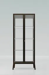 High-quality 3D model of a modern glass door bookcase for Blender rendering and visualization.