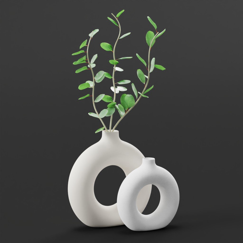Eucalyptus Plant Donut Vase Indoor Plants models BlenderKit