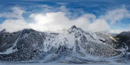 Snow Mountain Landscape Aerial 17k