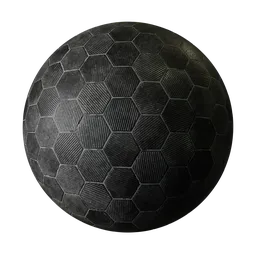 Hexagonal black tiles