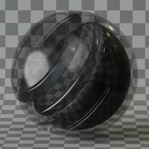 Scratched black glass