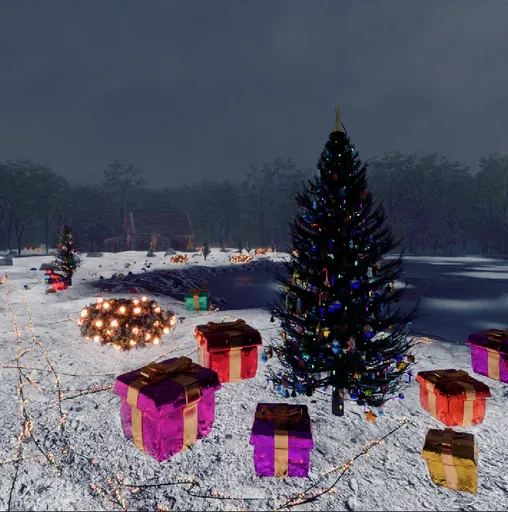 Christmas Night Gifts Scene