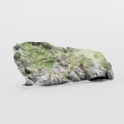 Optimized 3D model of a realistic rock cliff with PBR textures, suitable for Blender landscape rendering.