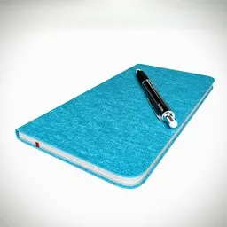 Notebook blue fabric and Pen