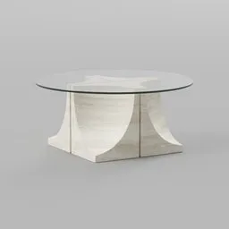 Glass and Travertine coffee Table