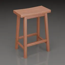 "3D model of a realistic wooden chair for Blender 3D. The chair features a polished maple seat and stylish design in the American realism style, suitable for architectural renderings and furniture visualizations. Quick and easy to assemble. "