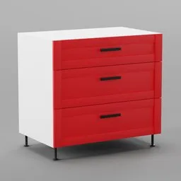 Kitchen lower cabinet 90cm (3 drawers)