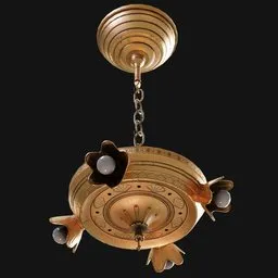 Petal-Shade Pan Chandelier Ornate