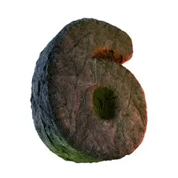 6 Number Numeric Stone Carved