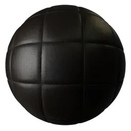 Square Stitch Leather Black