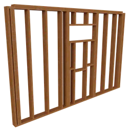 Detailed 3D model of an intricately designed wooden window structure for Blender rendering.