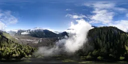 Aerial Mountain Clouds Landscape