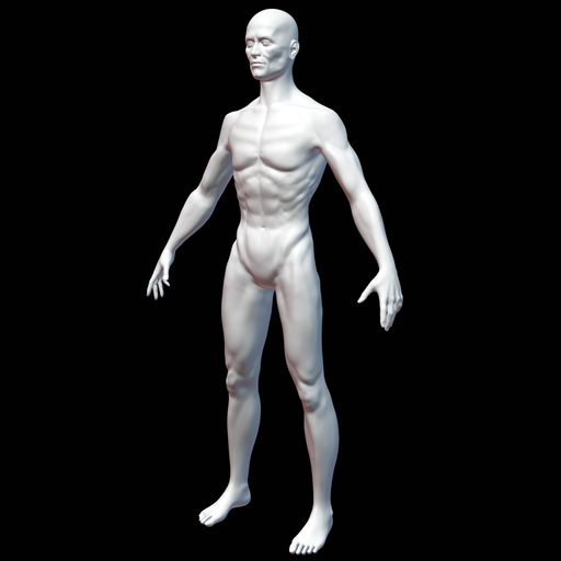 Male Base Mesh Skinny Full Human Bodies models BlenderKit