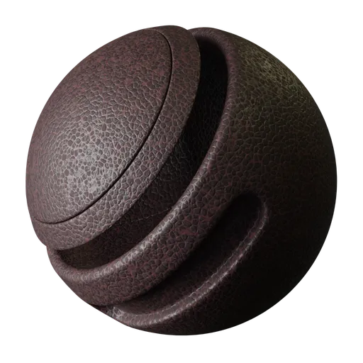 Procedural Maroon Pebbled Leather