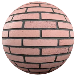 Pink Painted Brick Wall Black Mortar
